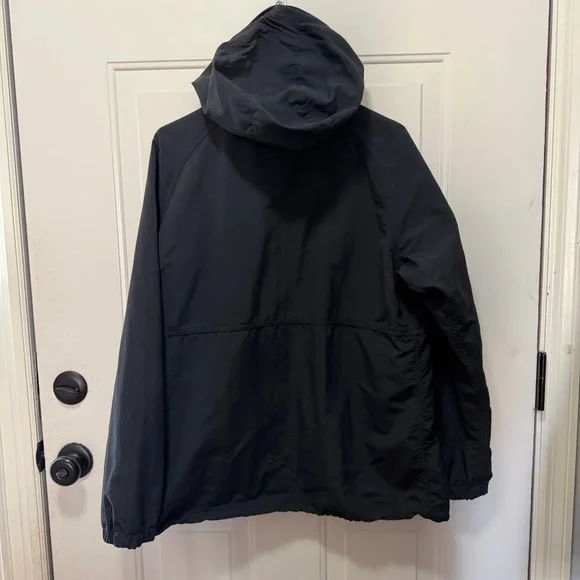 L.L. Bean Black Anorak Jacket with Orange Accents - Picture 4 of 4